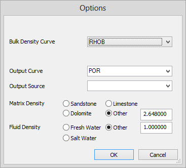 Porosity Options